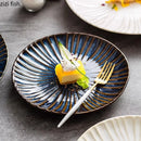 Axyaa Round Shallow Plate Ceramic Tableware Dessert Snack Sushi Salad Plate