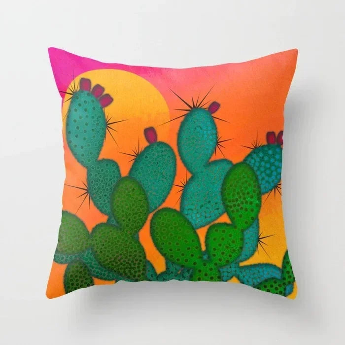 Axyaa Cactus Plants Pattern Cushion Cover Throw Pillow Decor Sofa Pillowcase