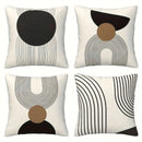 Geometric Round Line Pattern Pillow Cover for Modern Minimalist Home Decor