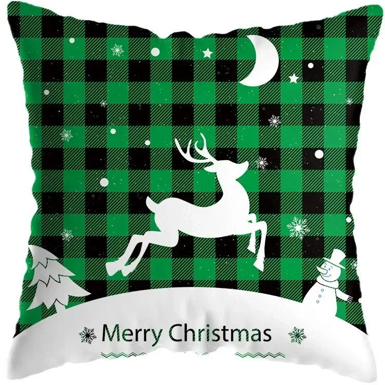 Cute Santa Claus Snowman Print Pillowcase for Axyaa Christmas Party Decor