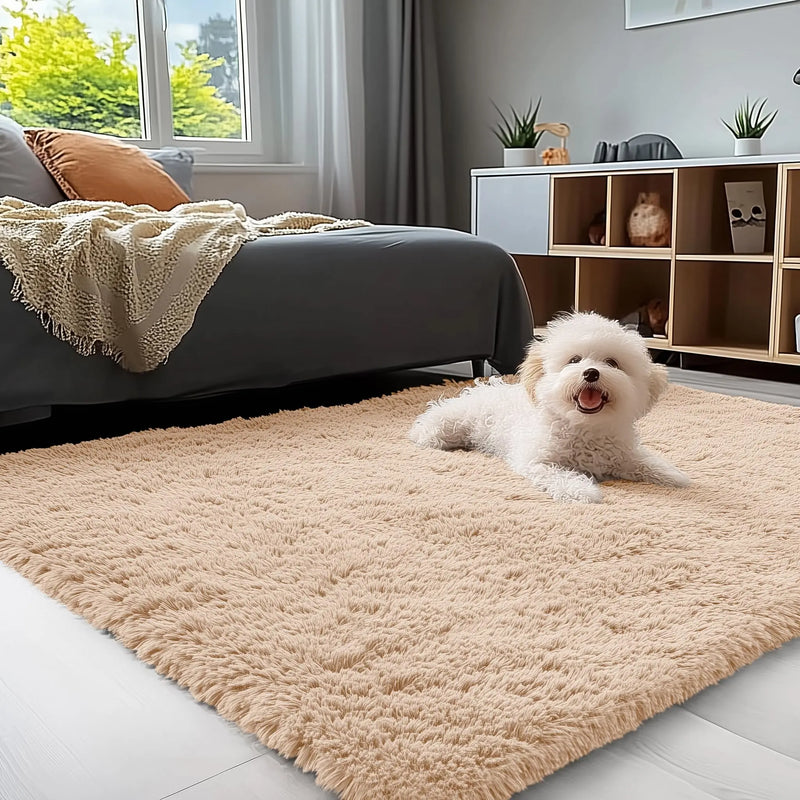 Axyaa Kids Bedroom Shaggy Carpet: Soft, Fluffy, Cozy Rugs for Boys and Girls