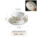Axyaa Floral Ceramic Coffee Mug and Plate Set with Gold Rim