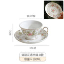 Axyaa Floral Ceramic Coffee Mug and Plate Set with Gold Rim