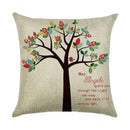 Axyaa Cartoon Pattern Linen Pillowcase - Home Sofa Decorative Cushion Cover