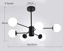 Axyaa Lustrous Glass Chandelier: Elegant Indoor Ceiling Light for Living & Dining Room