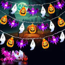 Axyaa Halloween Decorative Lights: Pumpkin Bat Ghost Indoor String Lights for Home Courtyard