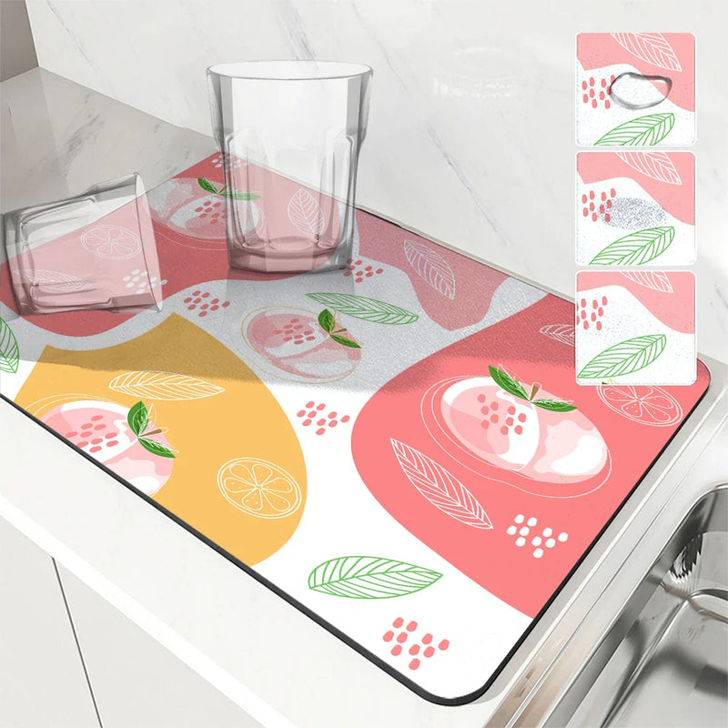 Axyaa Non-Slip Absorbent Drying Mat for Kitchen Counter and Tableware