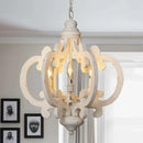 Axyaa Nordic Woodcraft LED Chandelier Farmhouse Indoor Lighting Decor