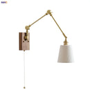 Axyaa Walnut Wood LED Wall Lamp Sconce Rotate Bedside Light