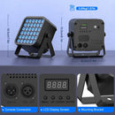 Axyaa 4PCS 36W RGBWA+UV LED Par Light Set with Remote Control for Stage Effects