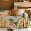 Axyaa Retro Oil Painting Design Sofa Cover with Tassels for Home Decor