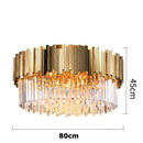 Axyaa Postmodern Crystal LED Chandelier in Silver/Gold Stainless Steel