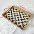Axyaa Rattan Shell Checkerboard Tray: Creative and Natural Home Organizer