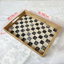 Axyaa Rattan Shell Checkerboard Tray: Creative and Natural Home Organizer
