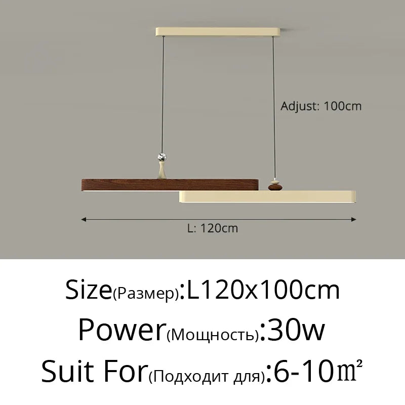 Axyaa Wood Chandelier: Minimalist High-End Pendant Lamp for Living Room