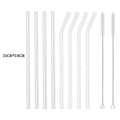 Axyaa Glass Straw Set: Reusable Straws for Smoothies & Cocktails