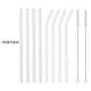 Axyaa Glass Straw Set: Reusable Straws for Smoothies & Cocktails