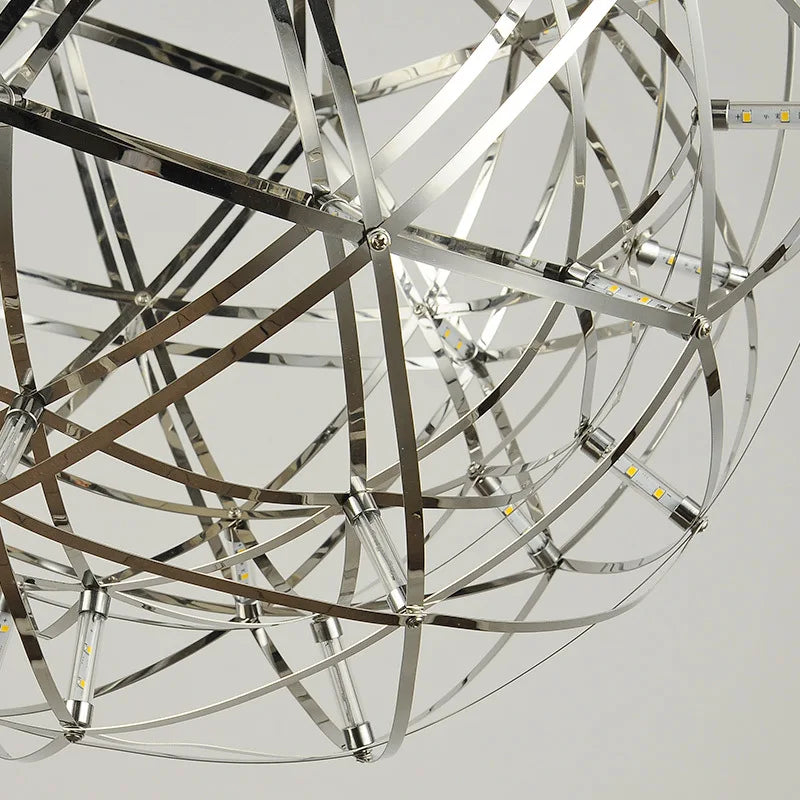 Axyaa Designer Spark Ball Pendant Chandelier Stainless Steel LED Lamp