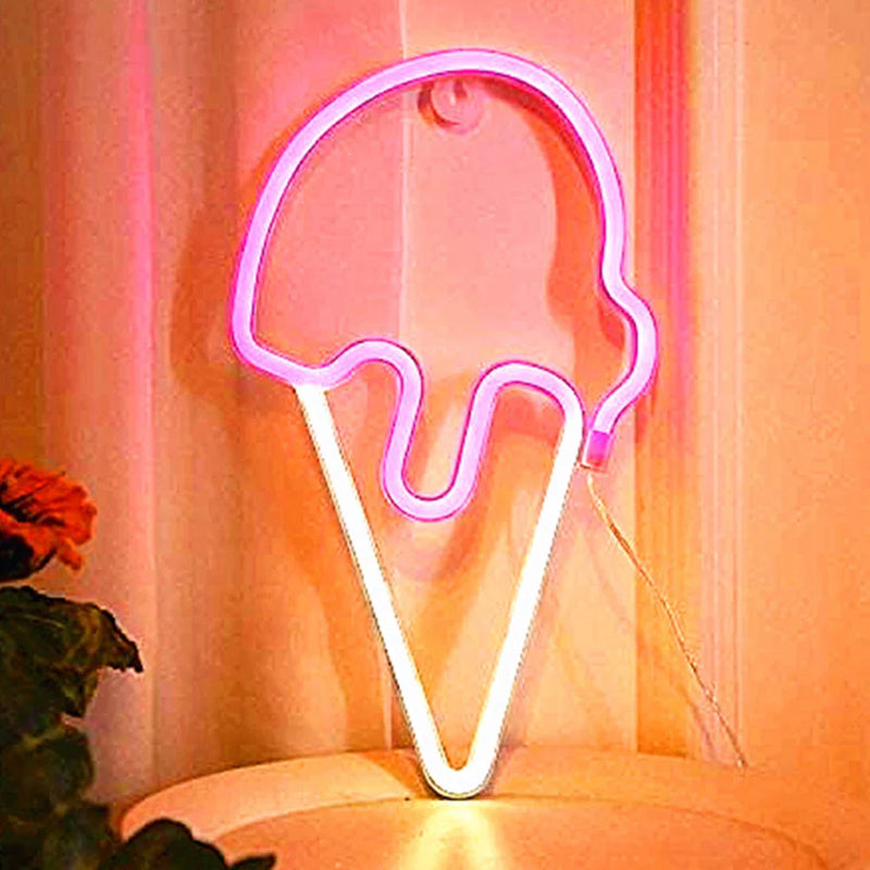 Axya Ice Cream Neon Light: Festival Decoration for Bedroom, Living Room, KTV, Bar