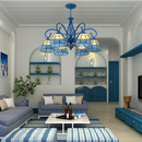Axyaa Retro LED Chandelier Tiffany Lampshade for Home Lighting