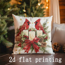 Axyaa Christmas Cardinals & Wreath Pillow Covers - Stylish Cushion Cover