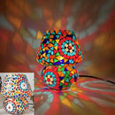 Mosaic Glass Mushroom Table Lamps by Axyaa: LED Night Lights for Bedroom Decor