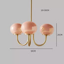 Axyaa Pink & White Glass Ball Pendant Chandelier - Stylish Lighting Fixture