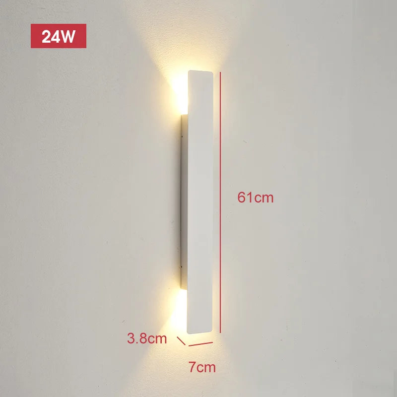 Axyaa 18W LED Waterproof Black Wall Lamp for Bedroom and Outdoor Lighting