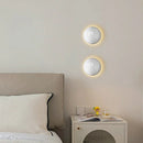 Axyaa Cream Semi-Circular Wall Sconce with LED, Modern Minimalist Bedroom Lighting