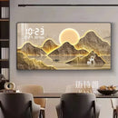 Axyaa Light Luxury Wall Clock with Digital Display and Silent Perpetual Calendar
