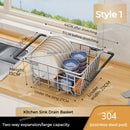 Axyaa Stainless Steel Sink Drying Rack Drainer Basket for Fruits & Vegetables
