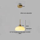 Axyaa Vintage Wood Pendant Light Fixture Hanging Lamp LED Green Glass
