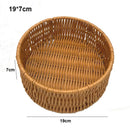 Axyaa Rattan Wicker Serving Baskets - 10 Styles for Bread, Fruit, Vegetables Basket in Khaki