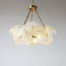 Axyaa Petal Glass LED Chandelier - Luxury Gold Metal Pendant Light