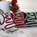 Axyaa Christmas Tree Embroidered Pillow Cover - Decorative Jacquard Cushion for Bedroom