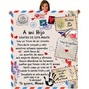 Axyaa Vintage Spanish Love Letter Flannel Blanket - Ultra-Soft All-Season Cozy Bed Throw