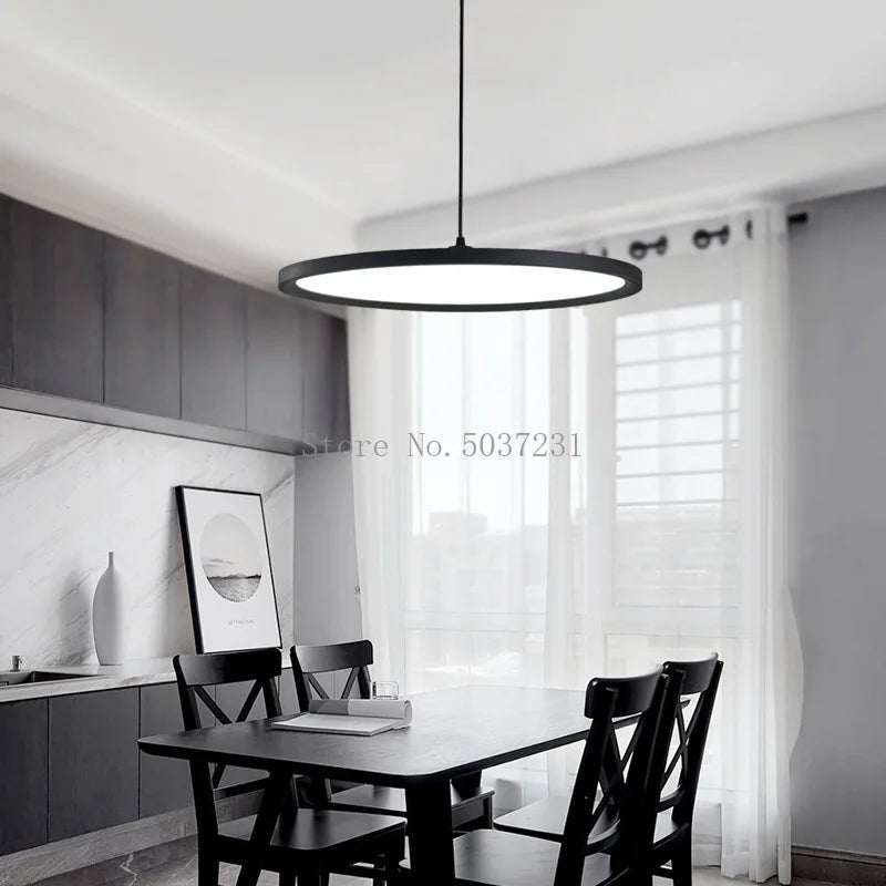 Axyaa Modern Disc LED Chandelier - Minimalist Nordic Design for Living Room & Study