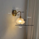 Axyaa LED Glass Wall Sconce with Pull Chain Switch for Modern Luxury Bedroom Lighting