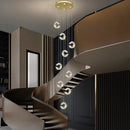 Axyaa Crystal Chandelier Stair Pendant Lamp Living Room Lighting