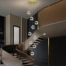 Axyaa Modern Crystal Chandelier Stair Pendant Lamp Living Room Lighting