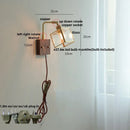 Axyaa Walnut LED Wall Lights Pull Chain Switch Sconce Cube Glass Rotatable Stair Lamp