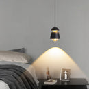 LED Bedside Lamp Black/White Hanging Light for Bedroom Study Room Decor by Axyaa