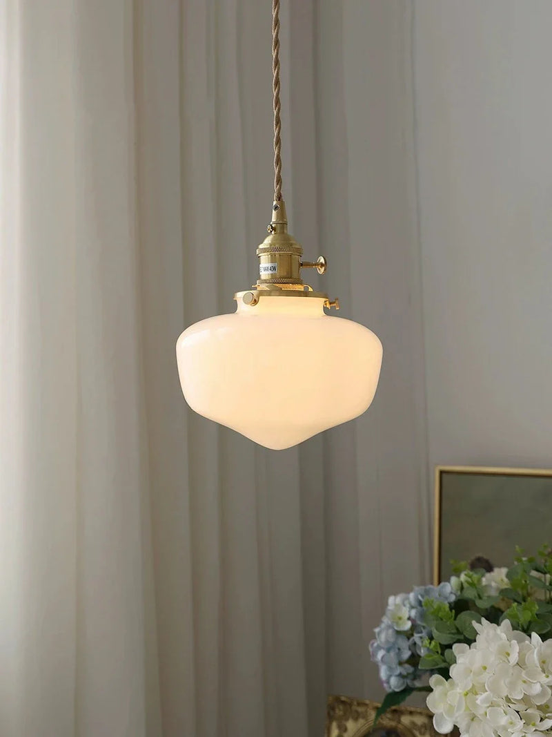 Axyaa Glass Shade LED Pendant Lamp for Minimalist Indoor Lighting