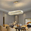 Axyaa Modern Crystal Chandelier: Luxury LED Pendant Light for Dining Room, Kitchen, and Villa