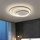 Axyaa Modern Round Ceiling Light - Dimmable LED, Black/White, Nordic Design