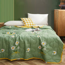 Axyaa Daisy Print Quilted Summer Quilt Set - Soft, Breathable, Washable, Comfortable