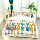 Axyaa Rainbow Sunrise Flower Field Duvet Cover Set - 3 Piece High-Definition Print Home Decor