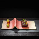 Axyaa Book-shaped Ceramic Sushi Plate | Irregular Shape Dessert Snack Plate