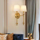 Axyaa Europe Vintage Fabric Wall Lamps Iron LED Indoor Sconces Bedroom Living Room Fixtures
