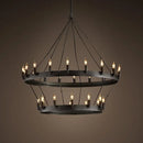 Axyaa Round Iron LED Pendant Chandelier for Retro American Industrial Style